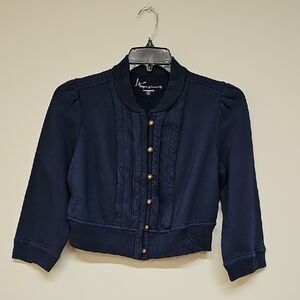 Vintage Y2K, Citizens Of Humanity Navy Cropped Sweatshirt Knit Blazer, Size L